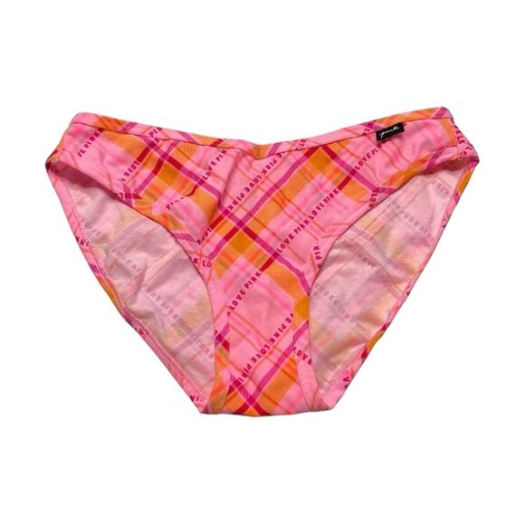 Victoria’s Secret PINK Plaid Logo Bikini Panty Size Small - Picture 1 of 3